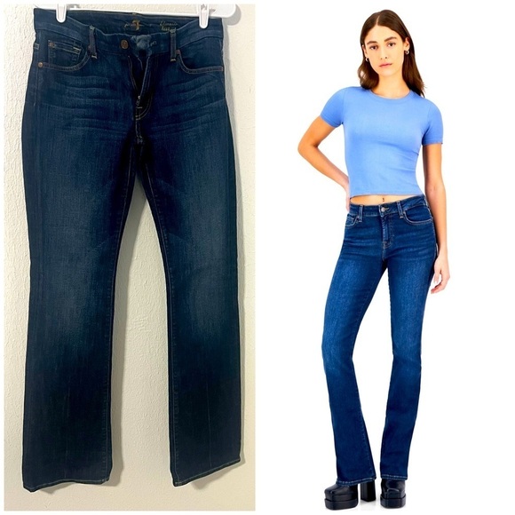 7 for All Mankind Kimmie Bootcut Jeans Dark Wash Size 28 EUC Everyday, Going Out - Picture 1 of 9
